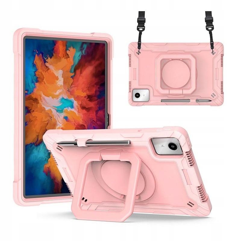 Etui do Lenovo Tab M11 TB330 10.95 cali Solid 360 Pen różowe Pokrowiec Case