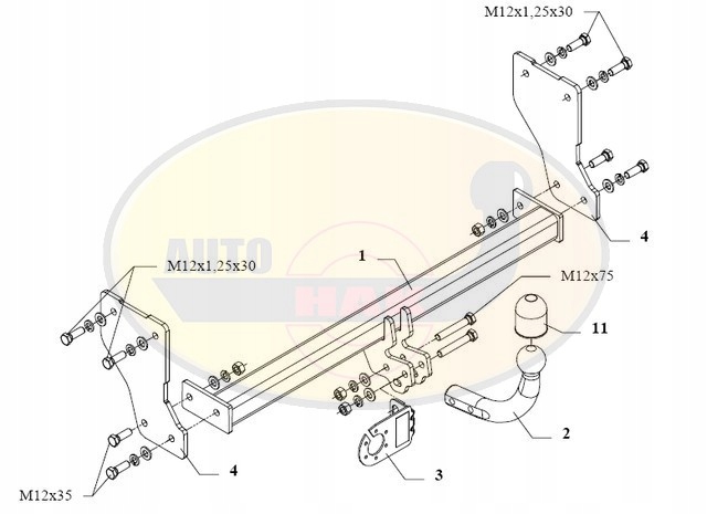 HAK HOLOWNICZY + WIĄZKA 7 PIN HYUNDAI ATOS 1998- Producent Auto-hak