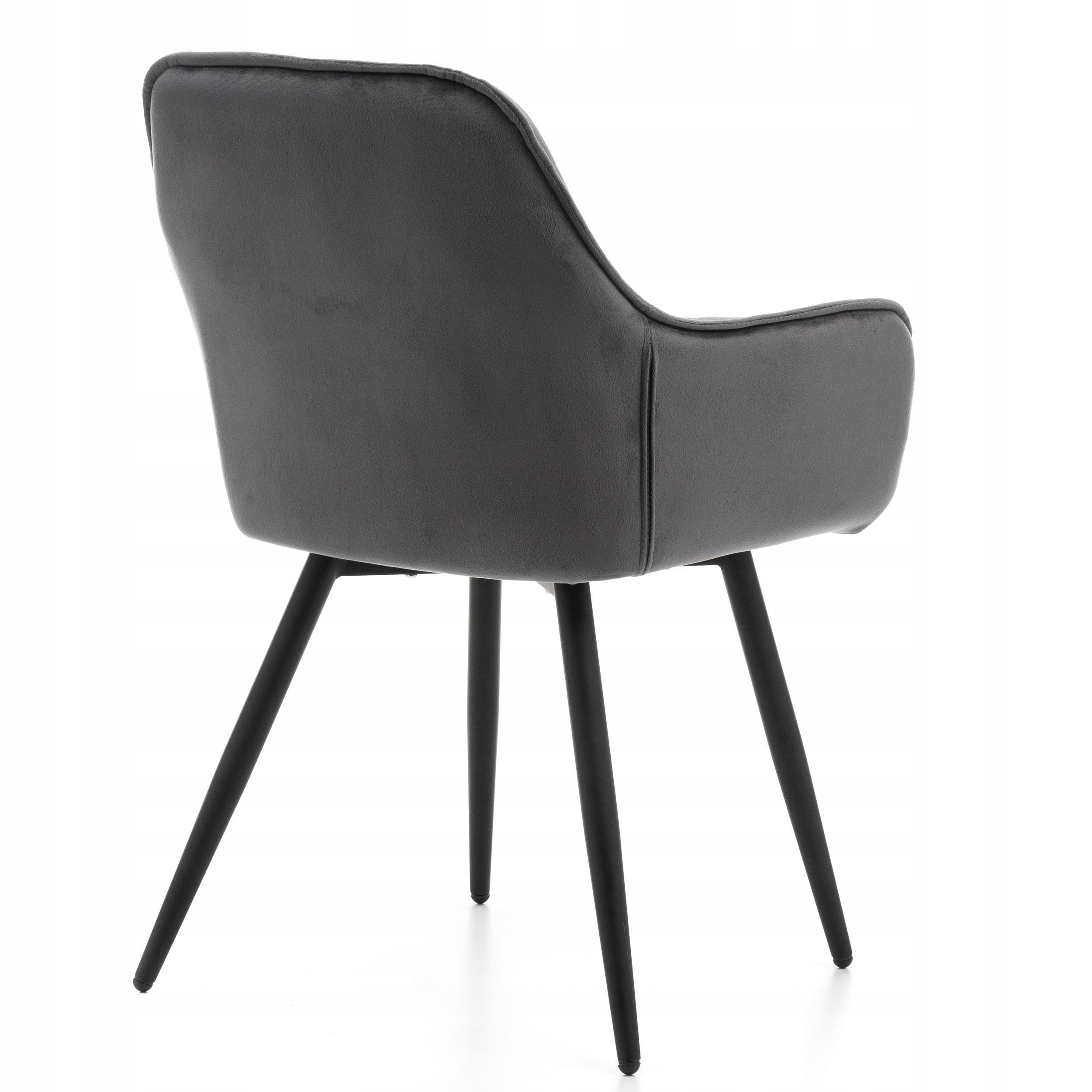 KRZESŁO TAPICEROWANE PIKOWANE DO SALONU JADALNI WELUROWE SZARE SIENA Szerokość siedziska 40 cm