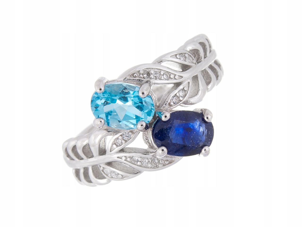 Stříbrný Prstýnek Prsten Vel Swiss Topaz Safír