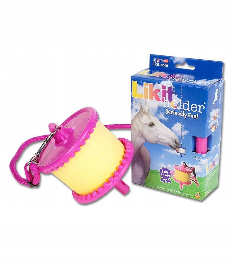 Uchwyt wieszak do lizawki Likit idealny na zabicie nudy boksie brokat róż