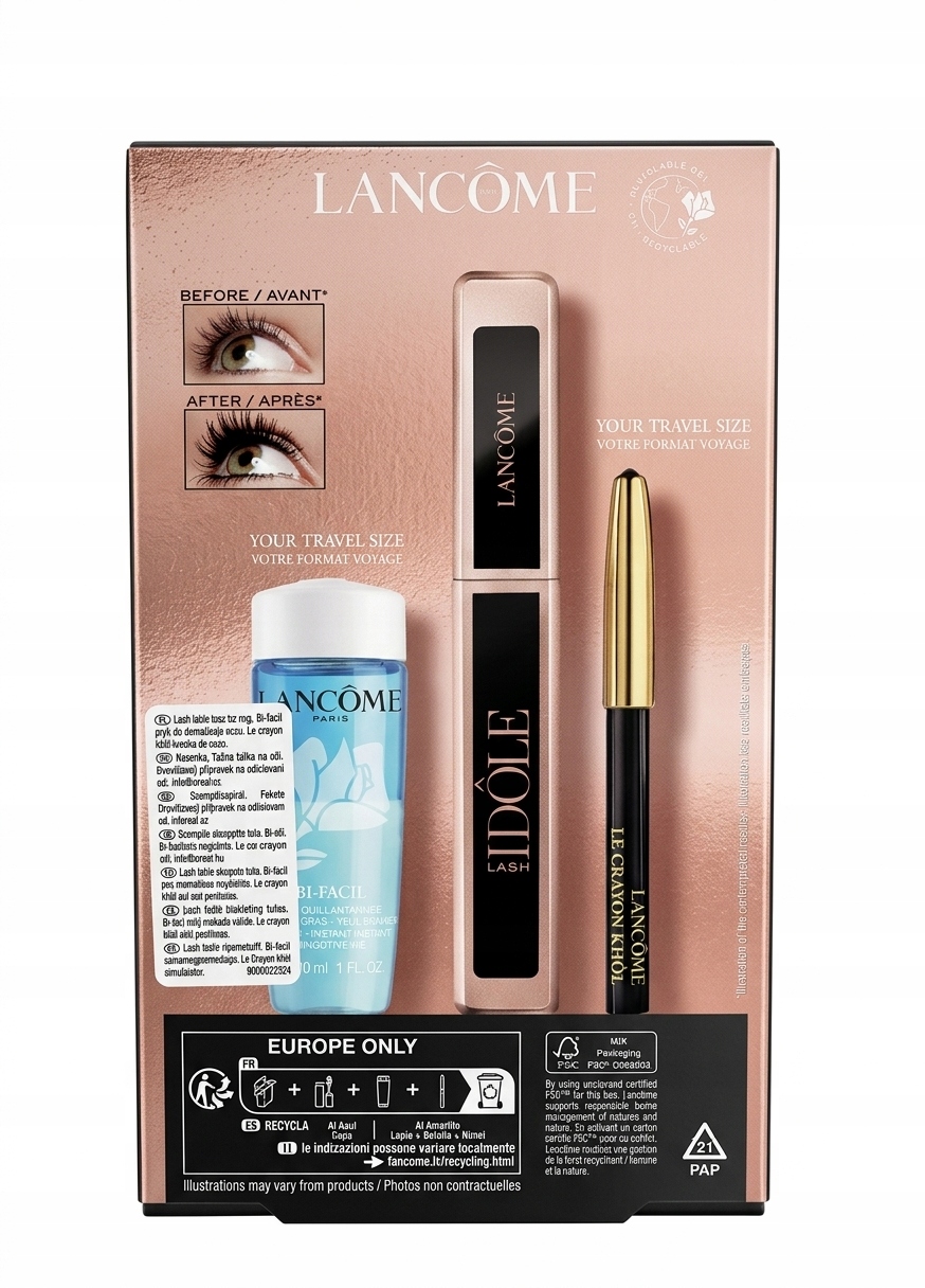 Sada Lancôme Lash Idôle – Řasenka 01 Black, Tekutina 30 ml a Tužka