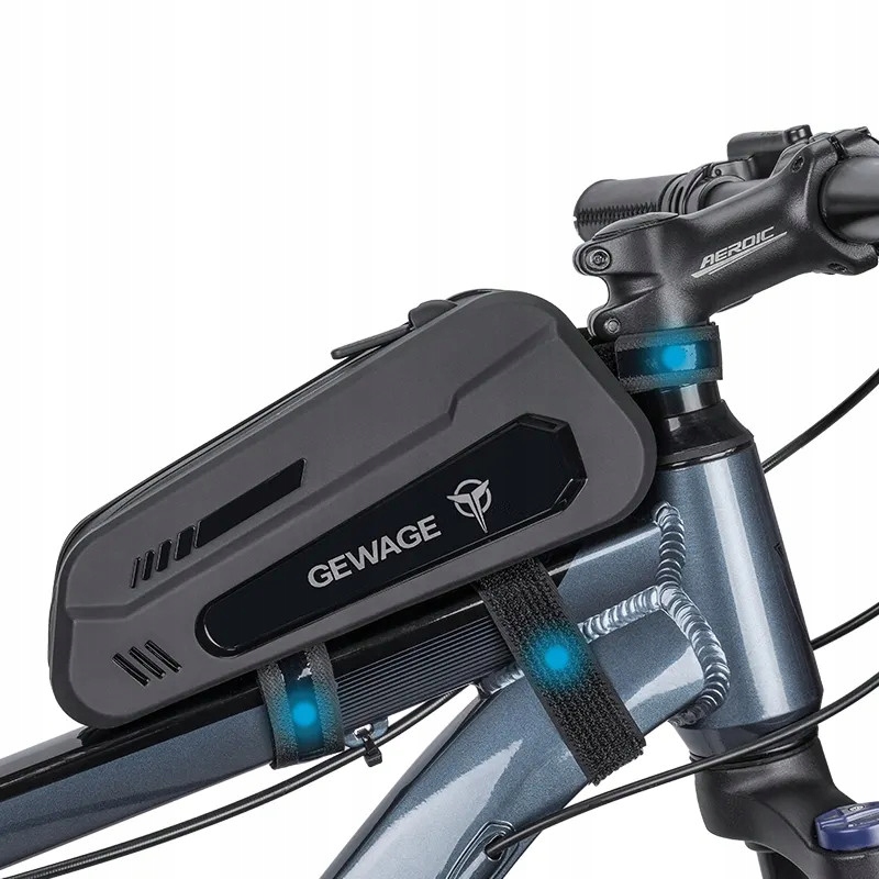 Sakwa Torba Rowerowa Przednia na Rower Wodoodporna Czarna na Ramę GEWAGE Pojemność 1.5 l