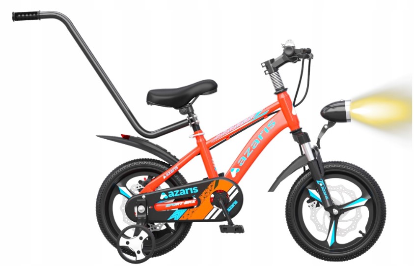 Rower Dziecięcy Rowerek 12 Cali Led Hamulce Tarczowe Prowadnik Amortyzator