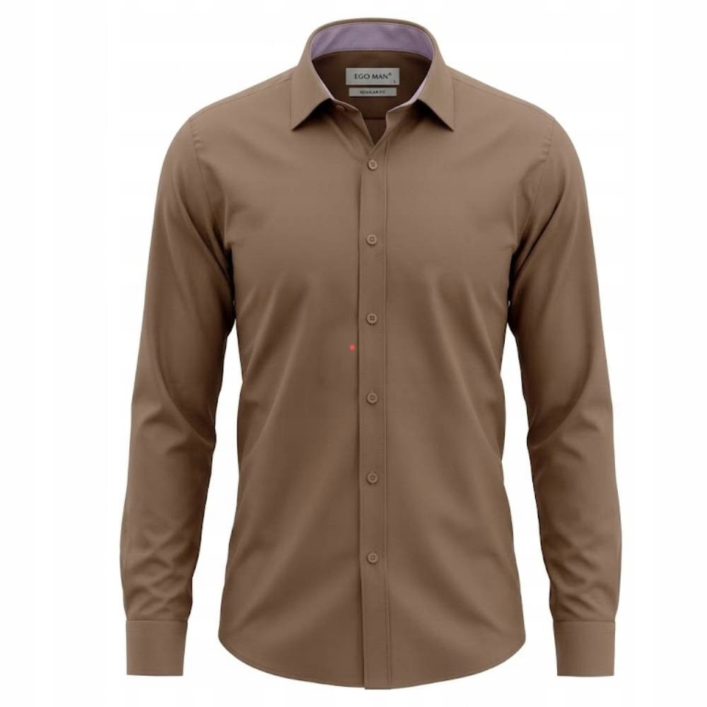 Ego Man košile pánská RE-101-11 regular fit 5XL hnědá