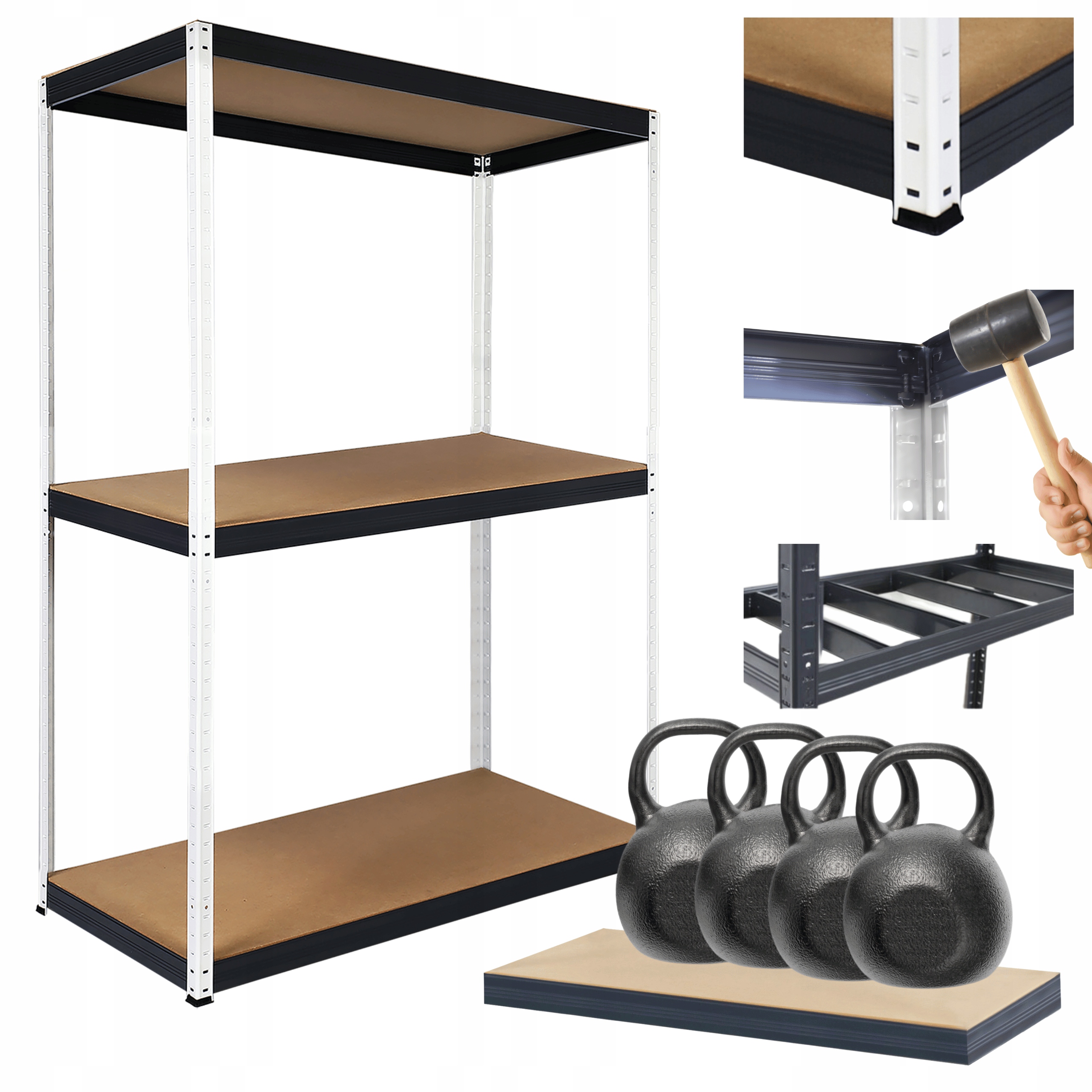 Kovový skladový regál a stojan Helios 90x110x60 cm 3Px400 kg