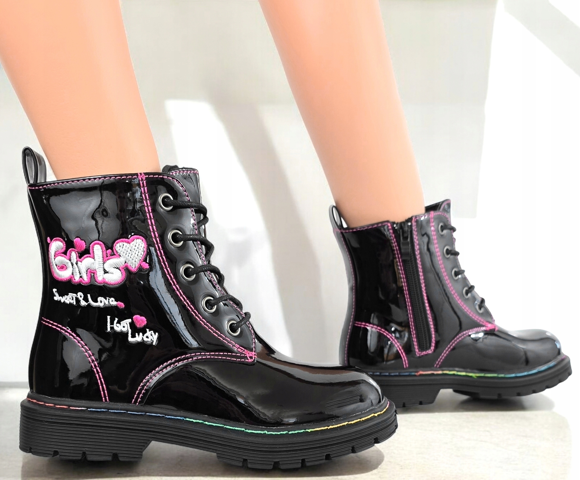 Kozaczki na Zamek Śliczne Trepy Sznurowane Śniegowce z Futerkiem Botki *27* Marka Inna marka