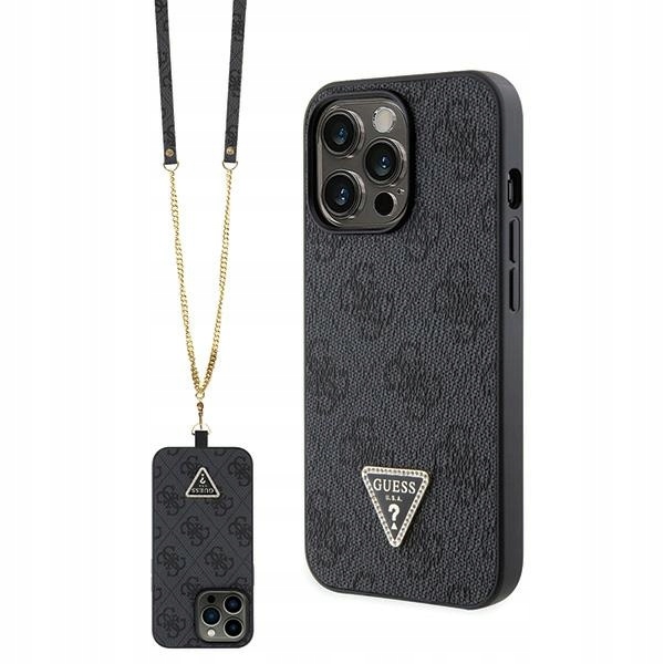 Pouzdro pro iPhone 13 Pro Guess Hardcase Crossbody 4G Metal Logo Černé