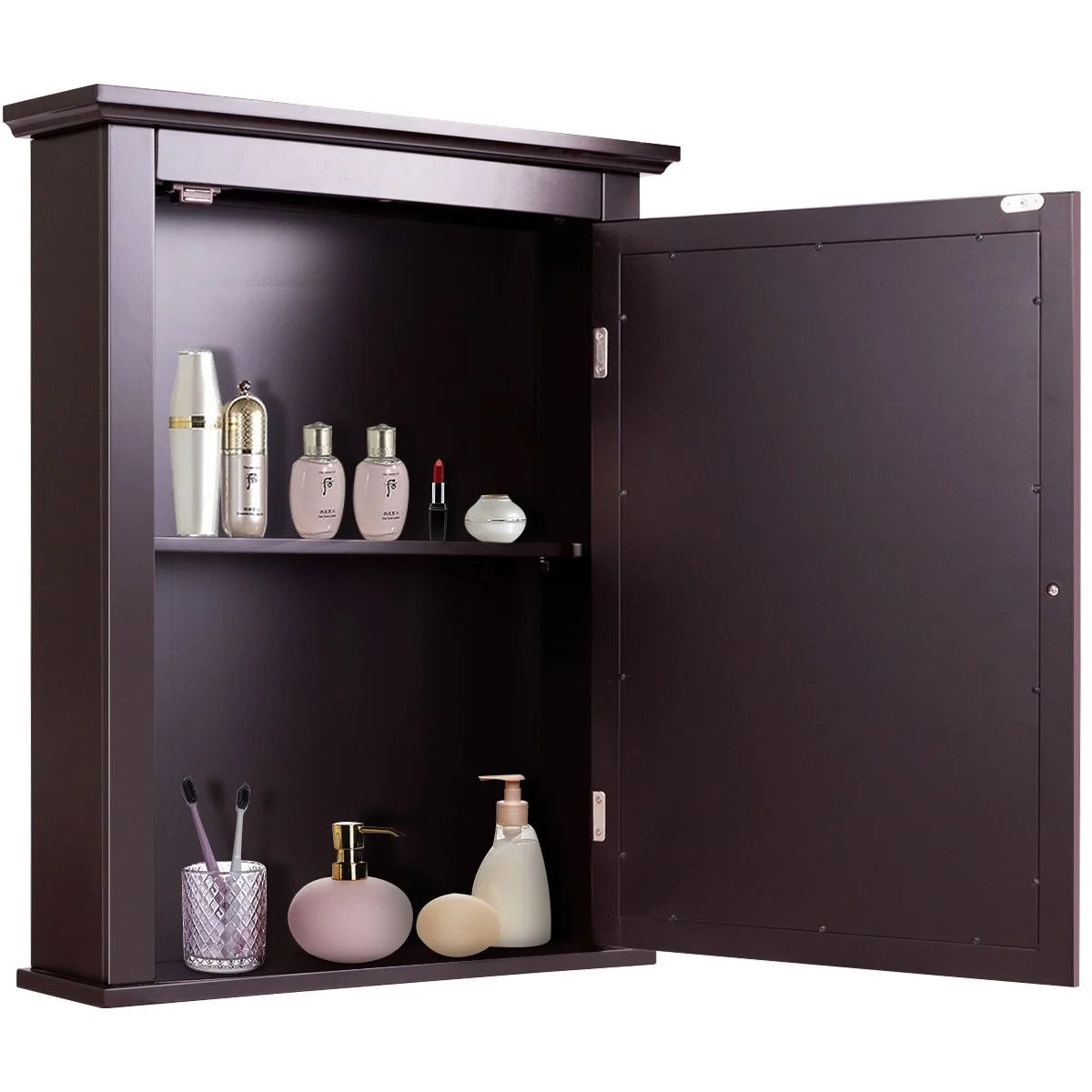 SZAFKA ŁAZIENKOWA WISZĄCA Z LUSTREM STYLOWA PÓŁKA Głębokość mebla 15 cm