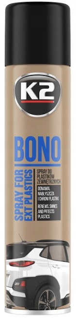 K2 Bono Czernidło Do Plastików Zderzaków Gumy Nabłyszcza Black spray 300ml