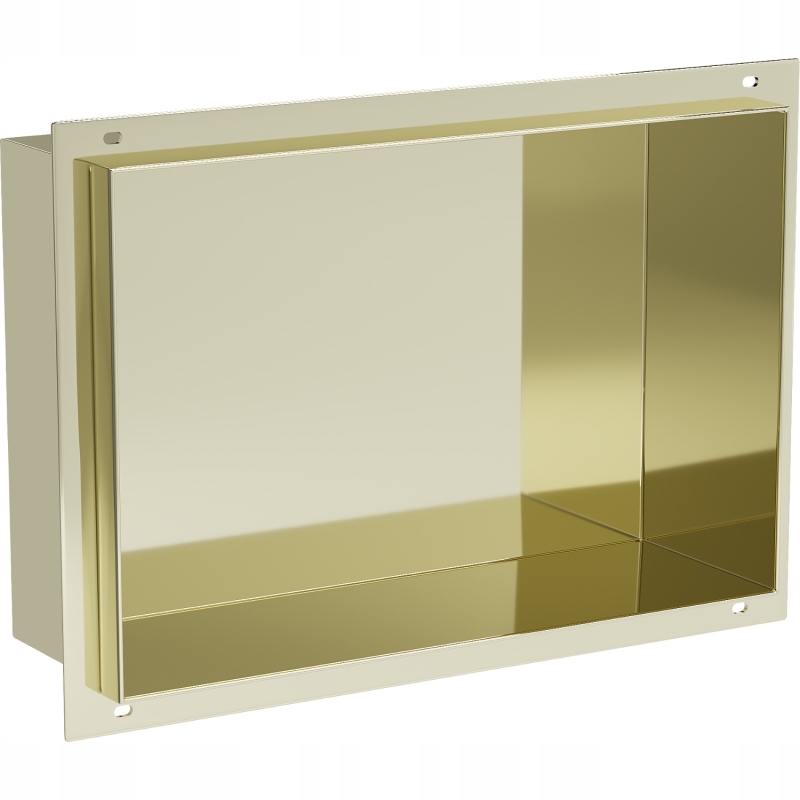 Mexen X-Wall-NR zapustená polica bez obruby 30 x 20 cm, Zlatá
