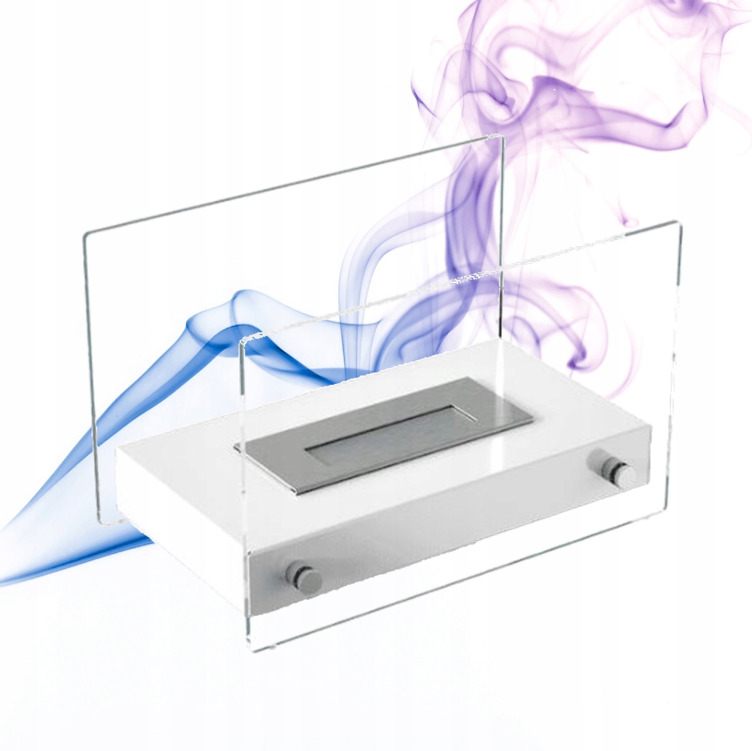 Volně stojící biokrb se sklem na stůl Hotel Mini bílý