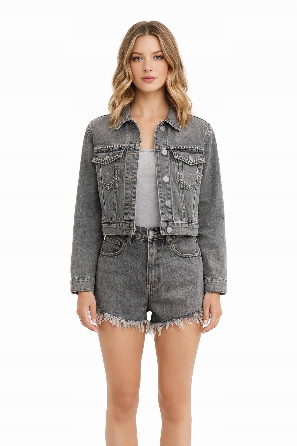 Šedé Kraťasy S Krátkými Třásněmi, Velikost M 1I4A