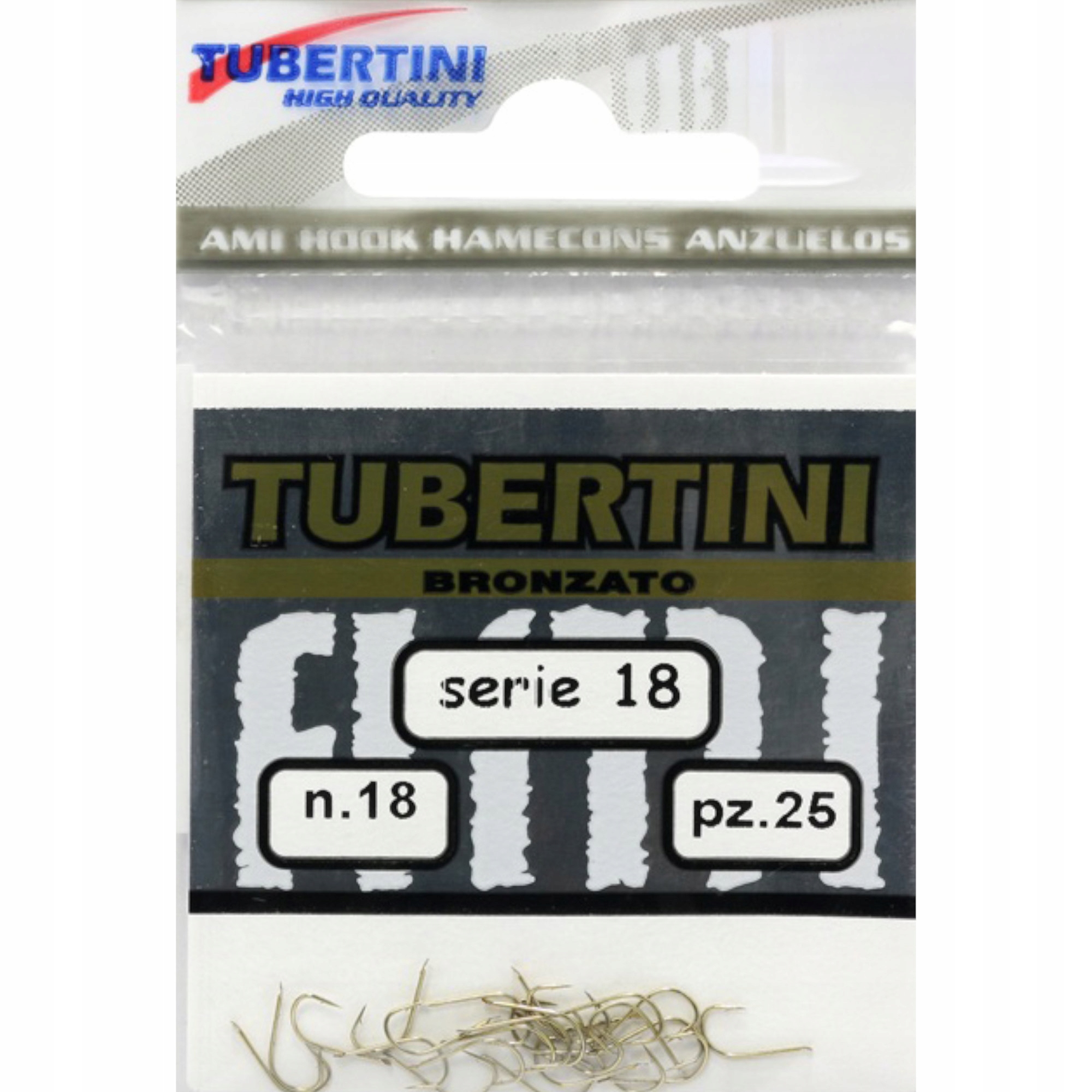 Haczyki Tubertini Serie 18 Bronzato Barbed Rozmiar 18 25szt