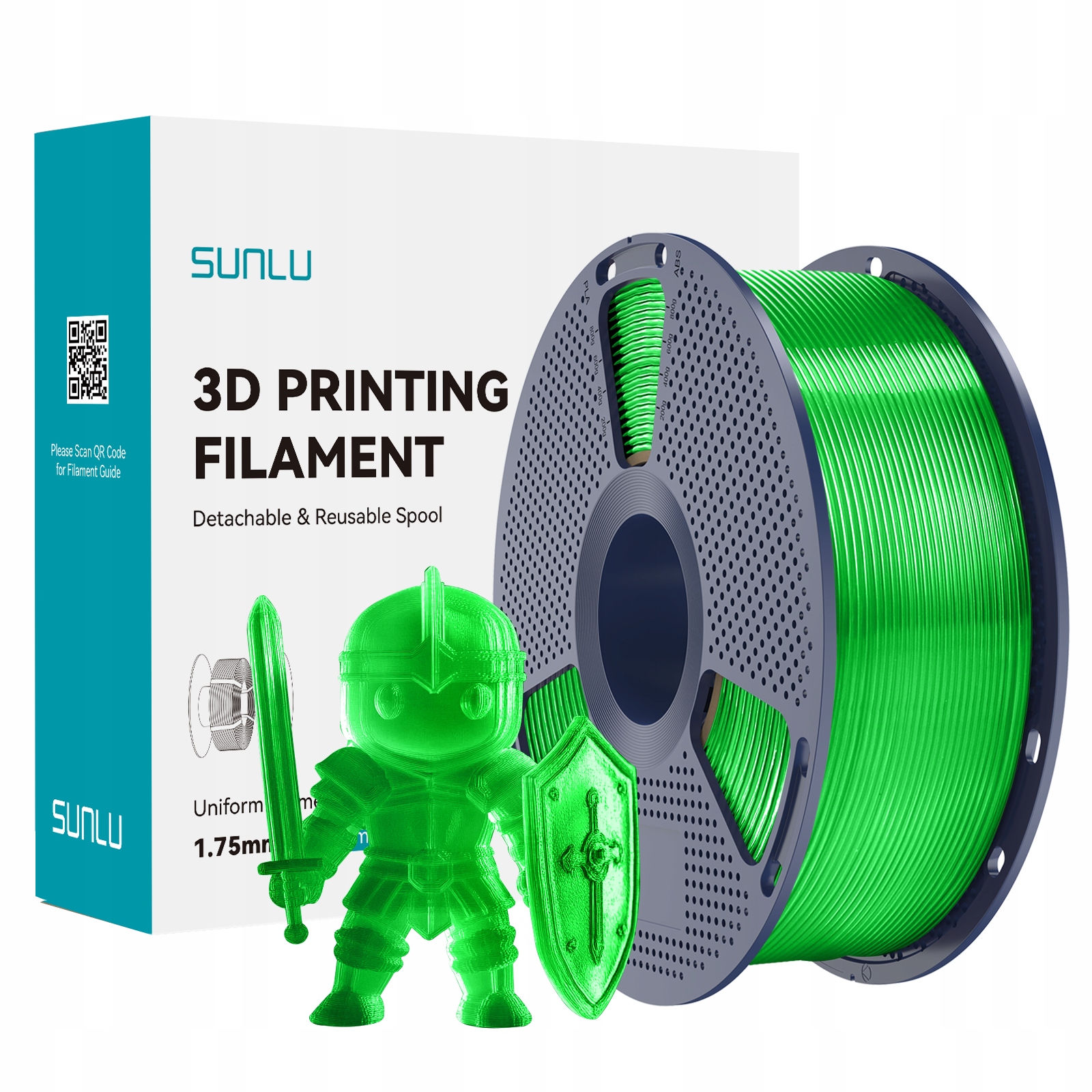 Filament PLA Sunlu 1,75 mm 1000 g zielony