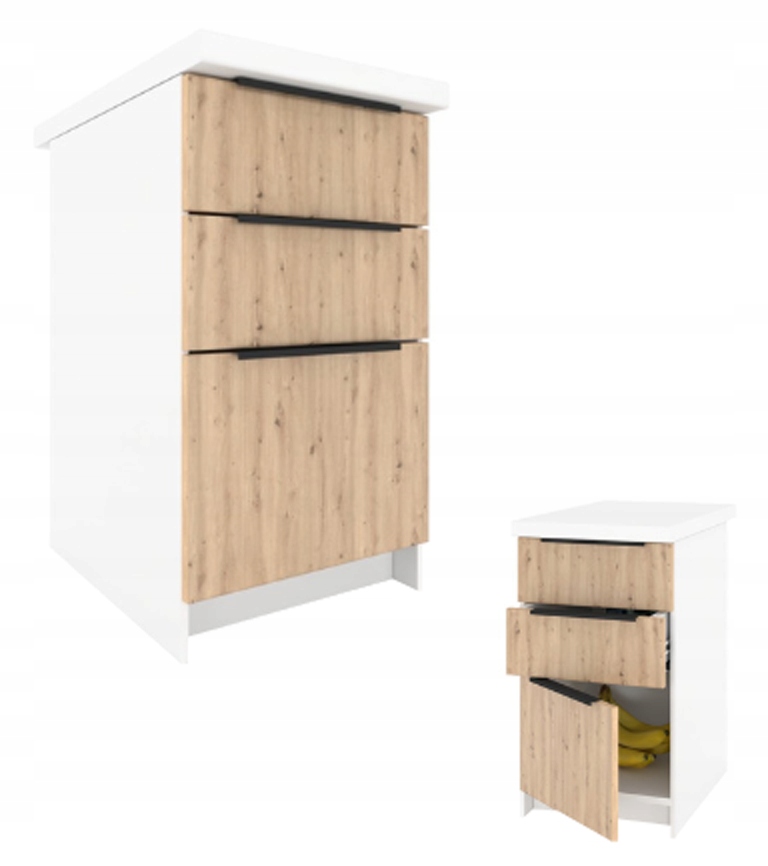 Kuchyňská skříňka se zásuvkami Kira Bílá Artisan 40 cm S Tlumením Dovírání