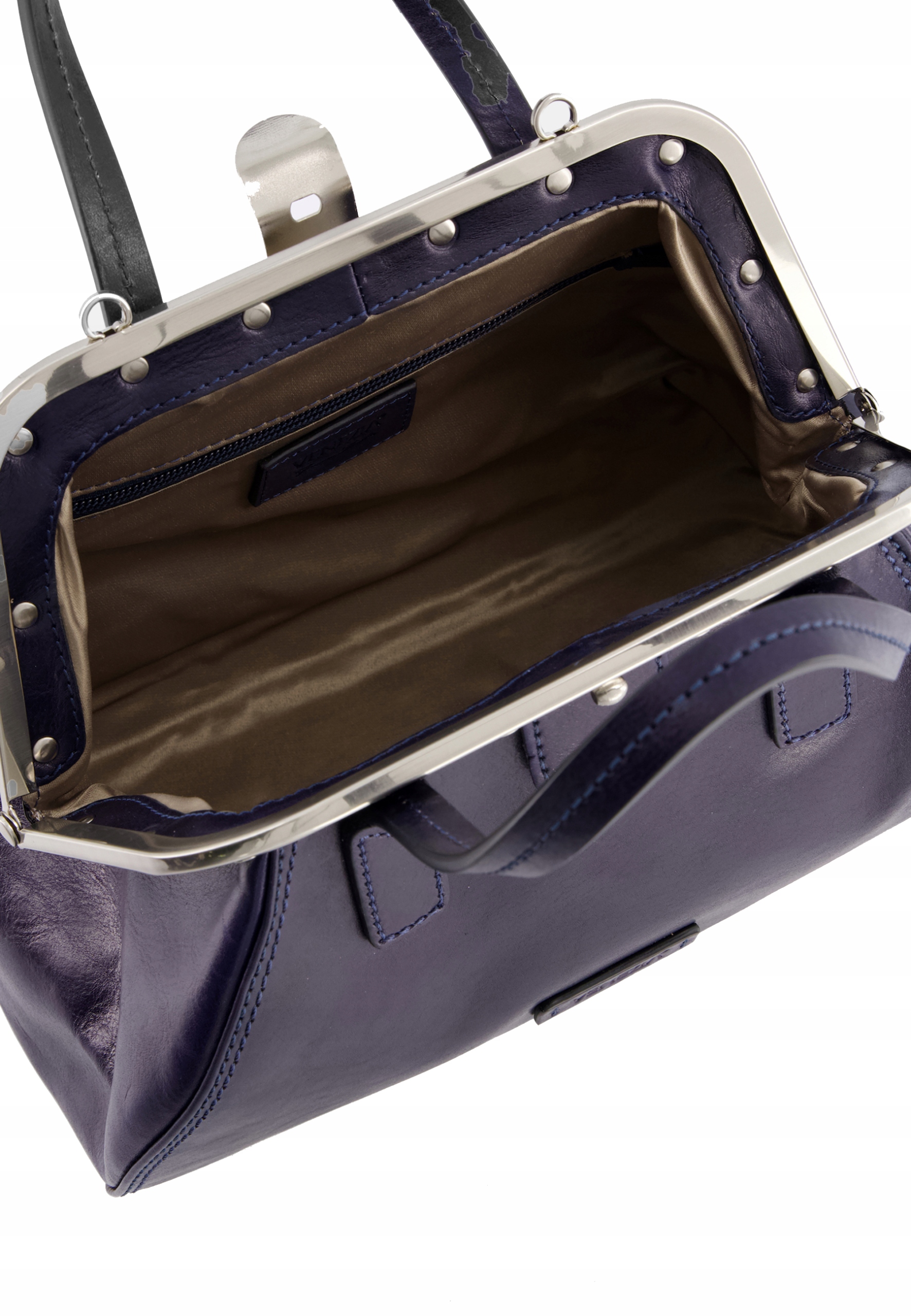 VENEZIA - GRANATOWY KUFEREK Z BIGLEM Kolor niebieski