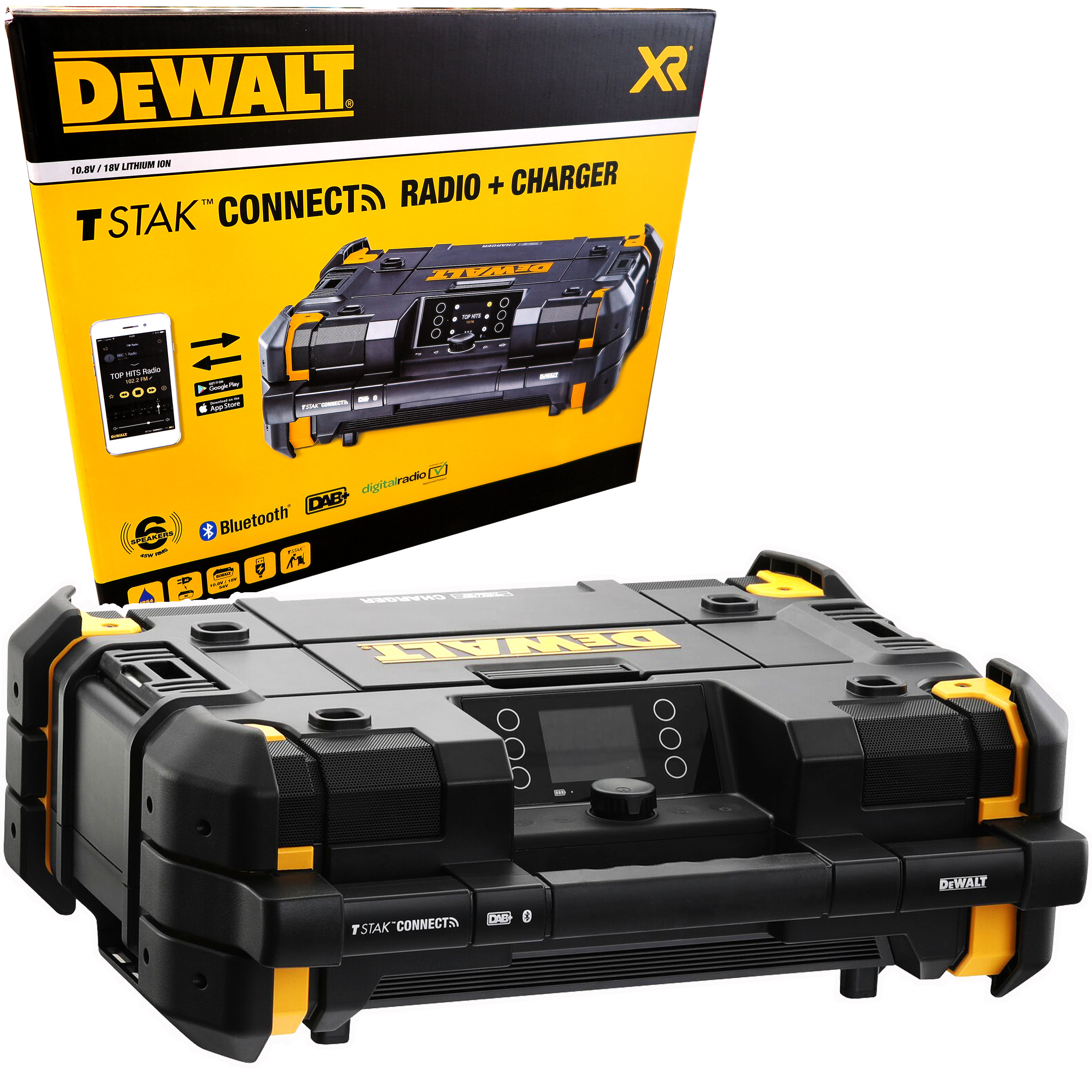 Radio budowlane akumulatorowe 18V DeWalt DWST1-81078-QW 6 Głośników Dab+