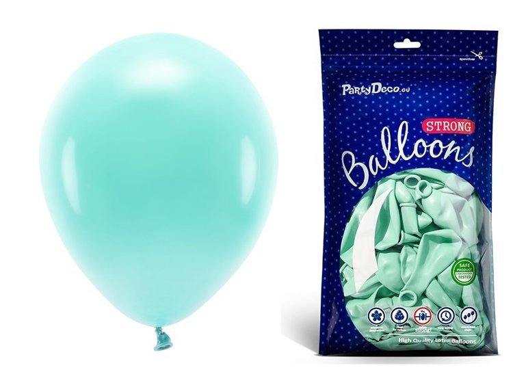 

J. miętowe balony pastelowe 27cm urodziny 100sztuk