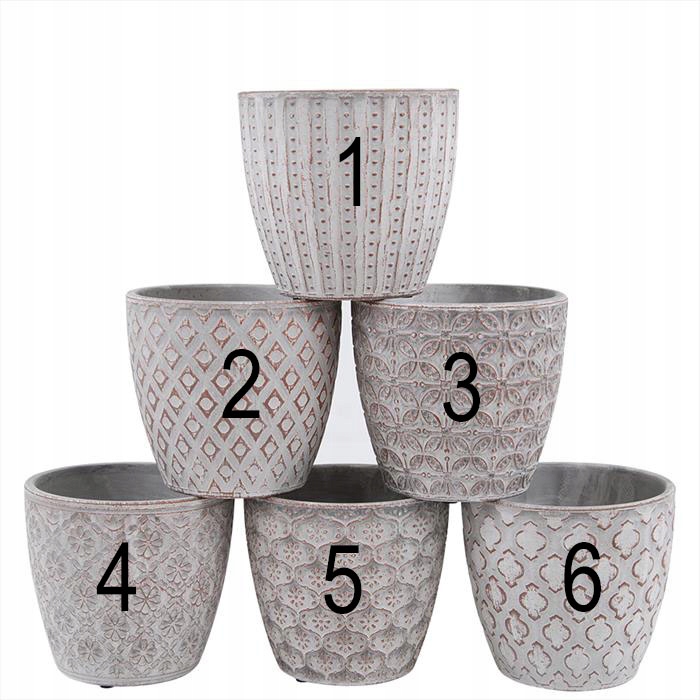 DONICZKA CERAMICZNA SZARA BRĄZOWE WZORY OSŁONKA Kod producenta 0409101