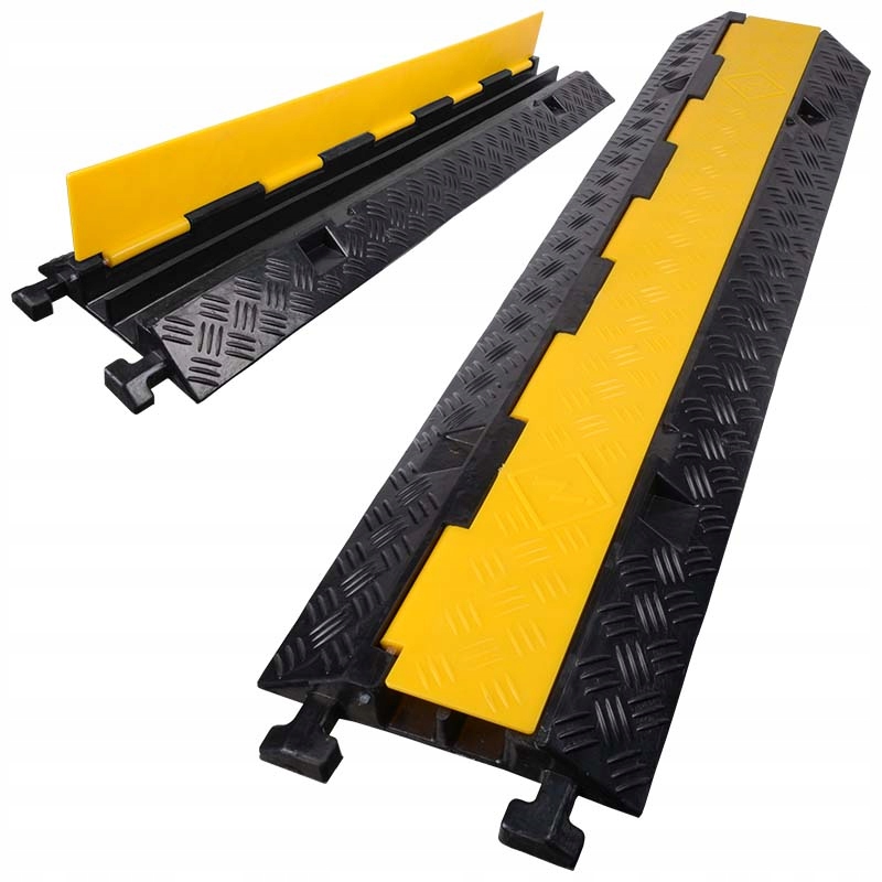 Najazd kablowy Light4Me Nn CB2 100 cm czarny z żółtą osłoną dwukanałowy 1m