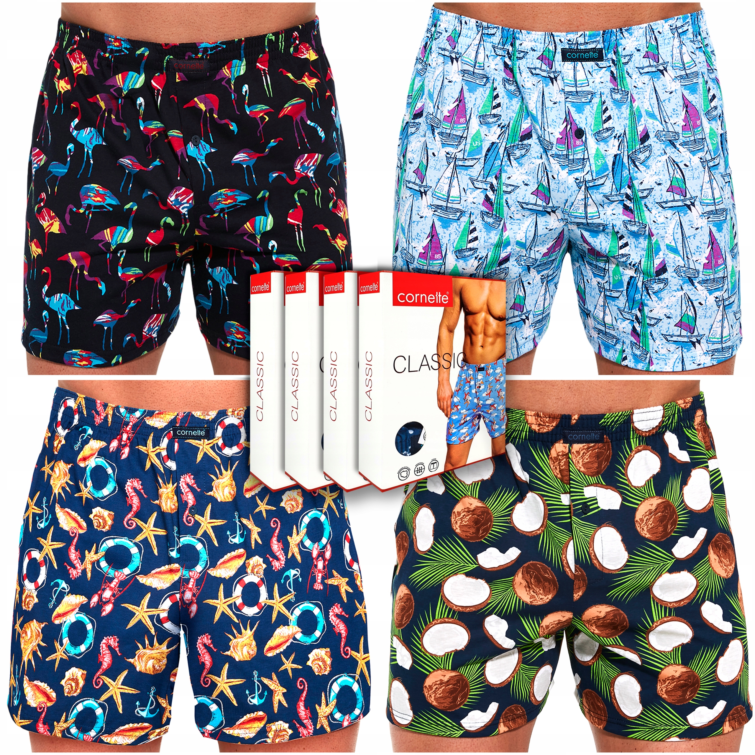 Cornette boxerky Classic 100% bavlna 4 ks XL