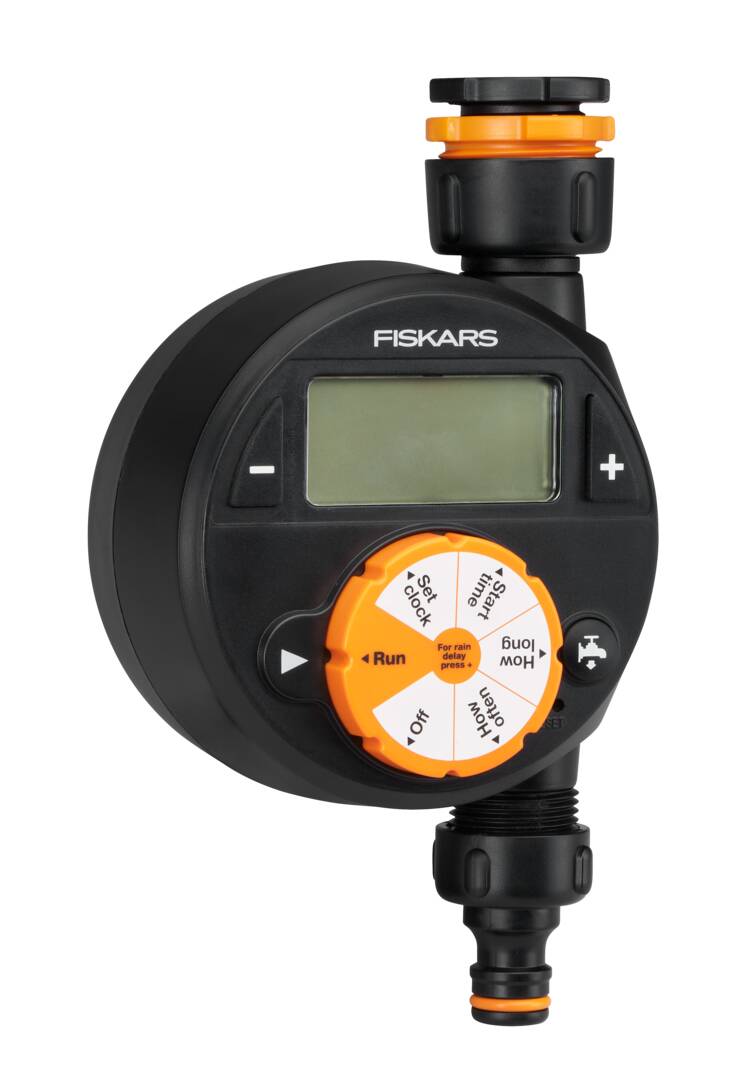 Fiskars Jednotlivý programátor zavlažování na baterie – LCD displej