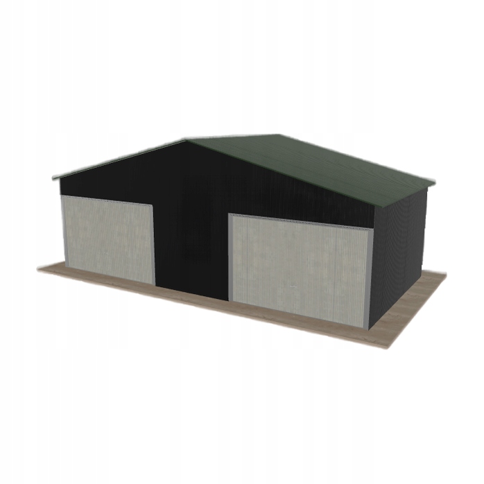 Plechová garáž 8x4 m dvoupolohová, dvoupolohová, černá