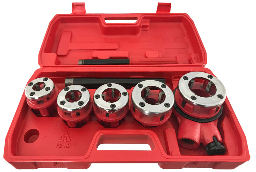 GWINTOWNICA RĘCZNA DO NACINANIA GWINTÓW RUR Z GRZECHOTKĄ NARZYNKAMI 5 SZT Marka Deget