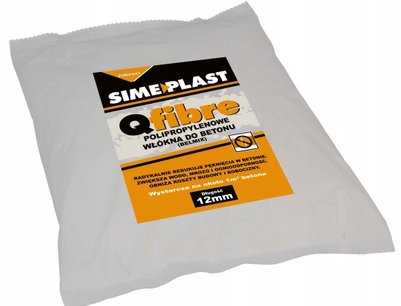 

Qfibre Polipropylenowe Włókna Do Betonu 12mm 0.9kg