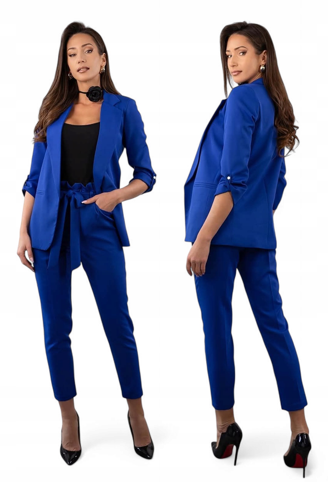 Elegantní dámský oblek velikosti 52 chrpa