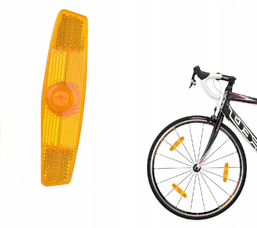 Odblask rowerowy pomarańczowy 113mm pomarańczowy odblask do roweru 1 sztuka