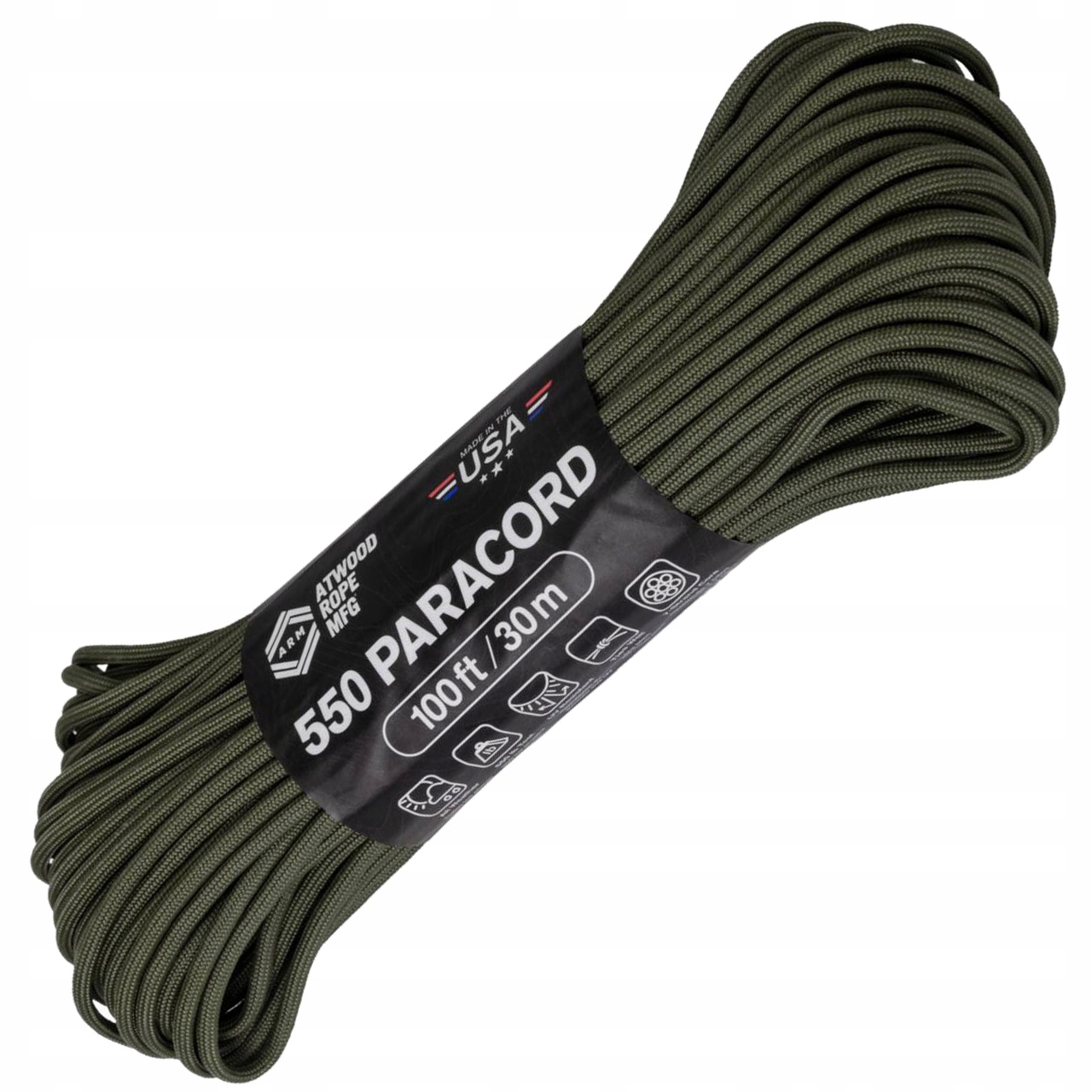 

Linka Atwood 550 Rope Paracord 4mm/30m Olive Drab