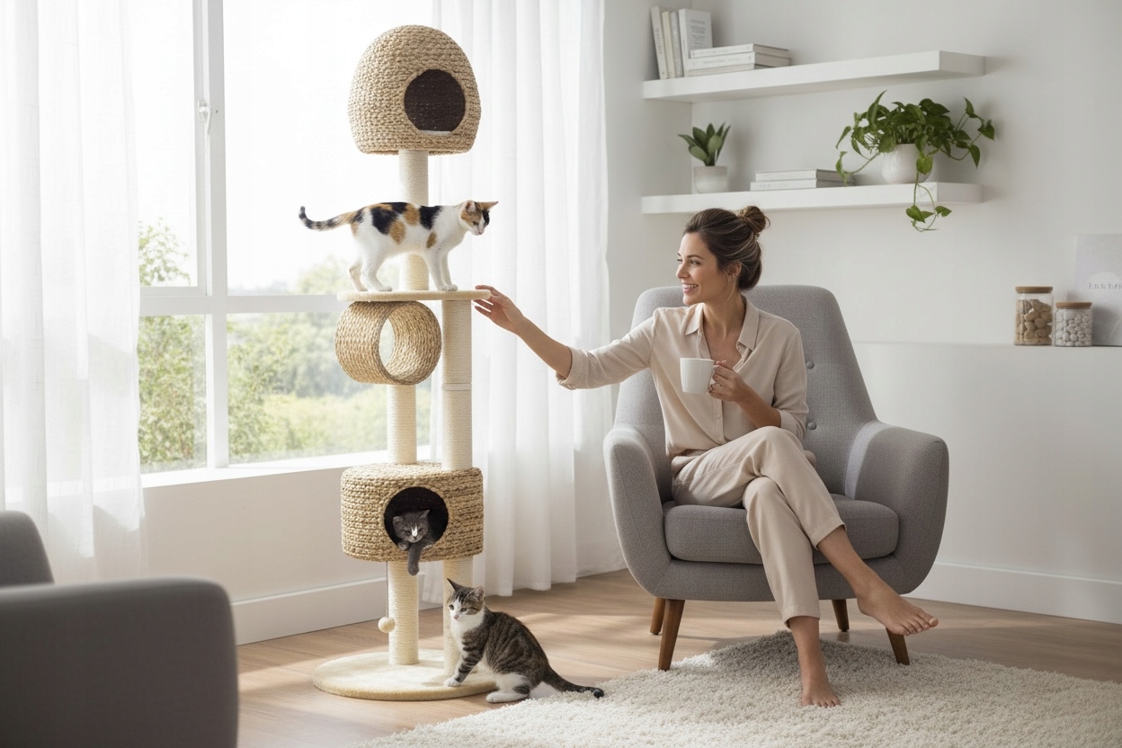 Drapak dla Kota 229 cm Karlie Banana Leaf Wieża Domek Tunel Legowiska