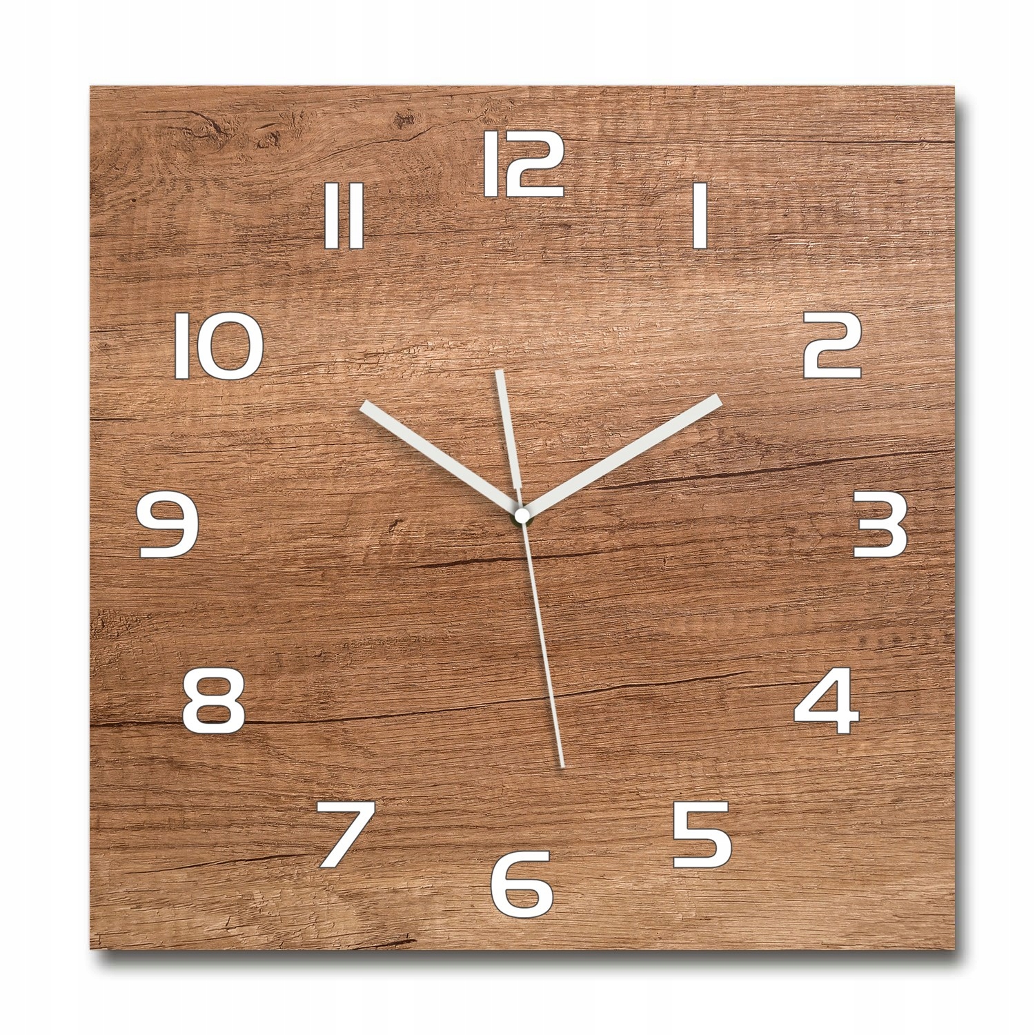 

Duży zegar szklany do salonu Drewniane tło 60x60cm