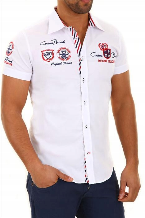 Carisma košile pánská 9002 krátký rukáv slim fit XXL bílá