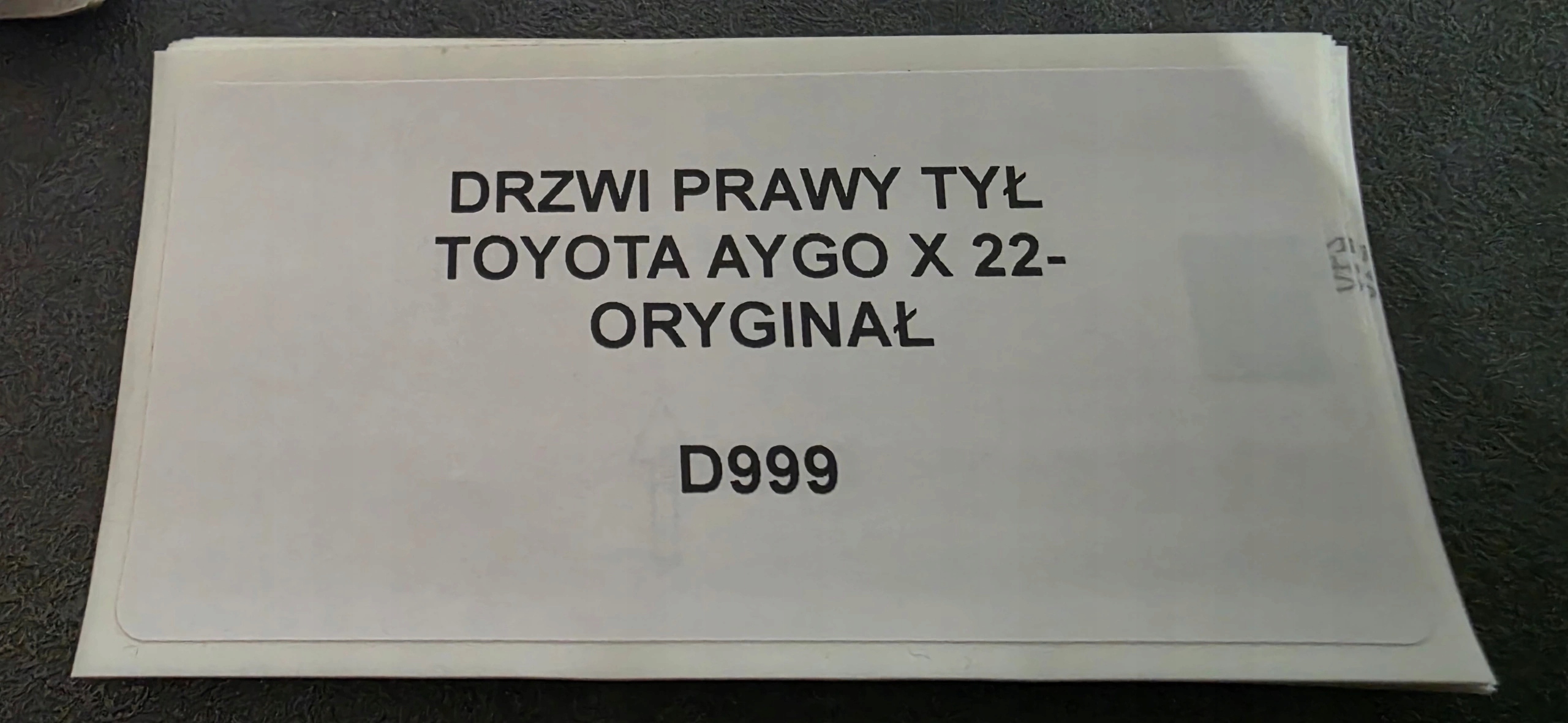 Tür rechts heck TOYOTA AYGO X 22- Original