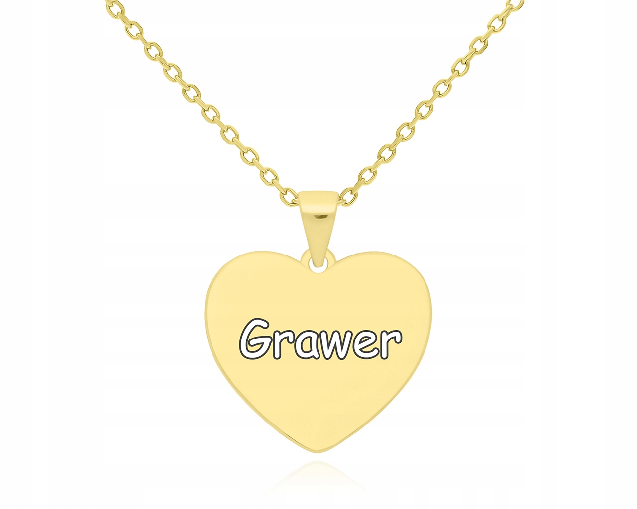 Zlatý Řetízek Dámské srdce Gravírování Náhrdelník na Dárek délka 55 cm ryzost 925