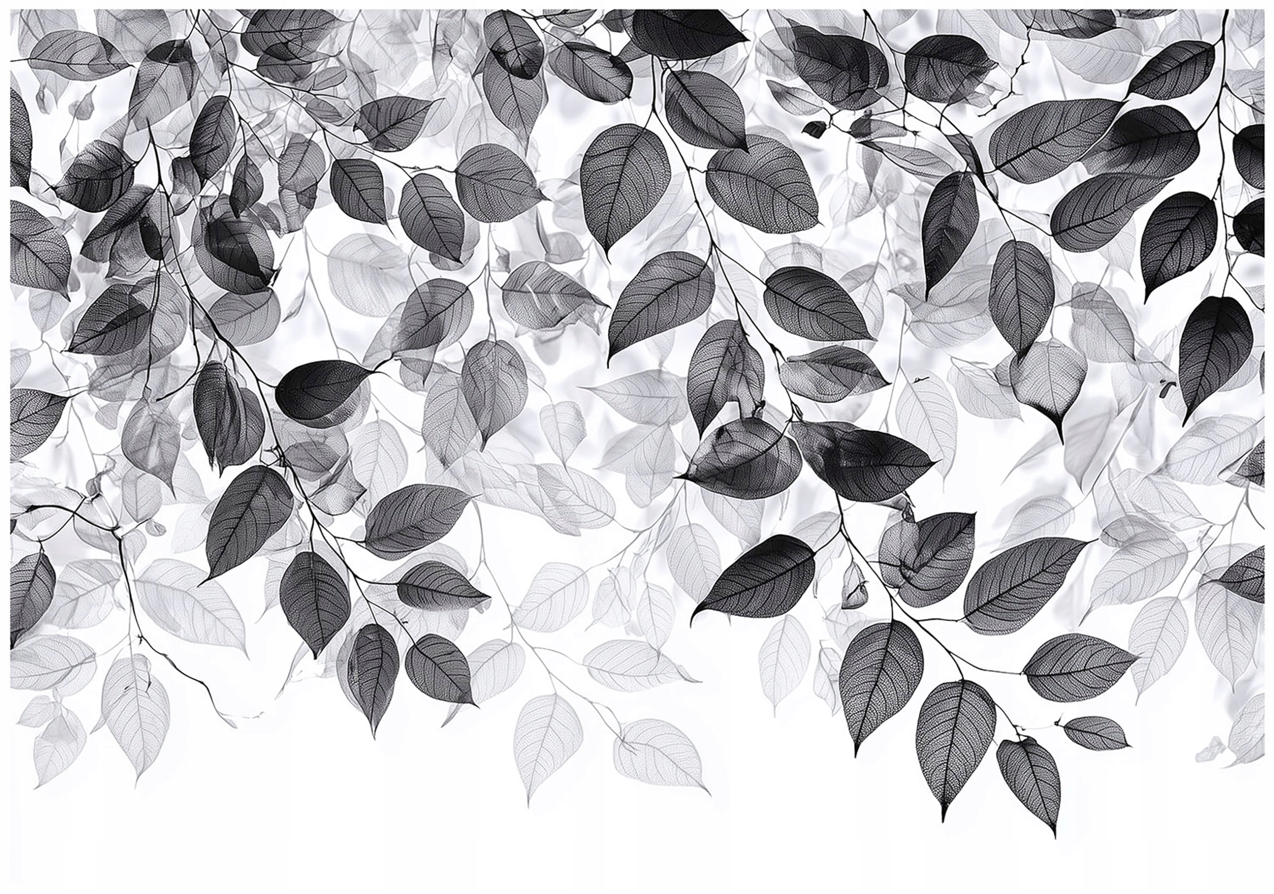 Fototapeta Šedá Listy Tapeta Do Obývacího Pokoje Kanceláře 200x140