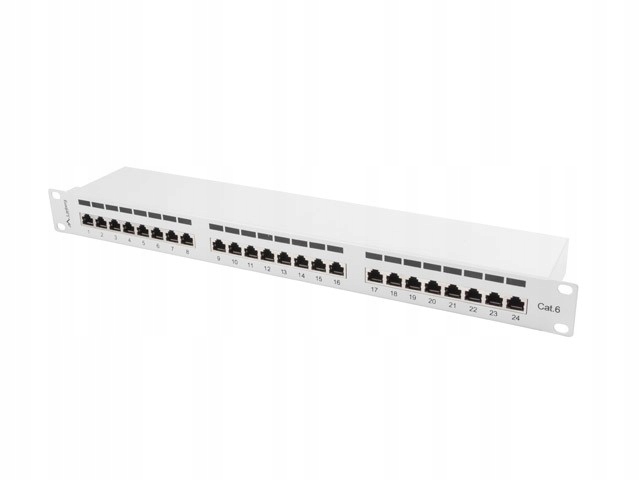 Lanberg Patch Panel 24 Port 1U Kat.6 šedý stíněný