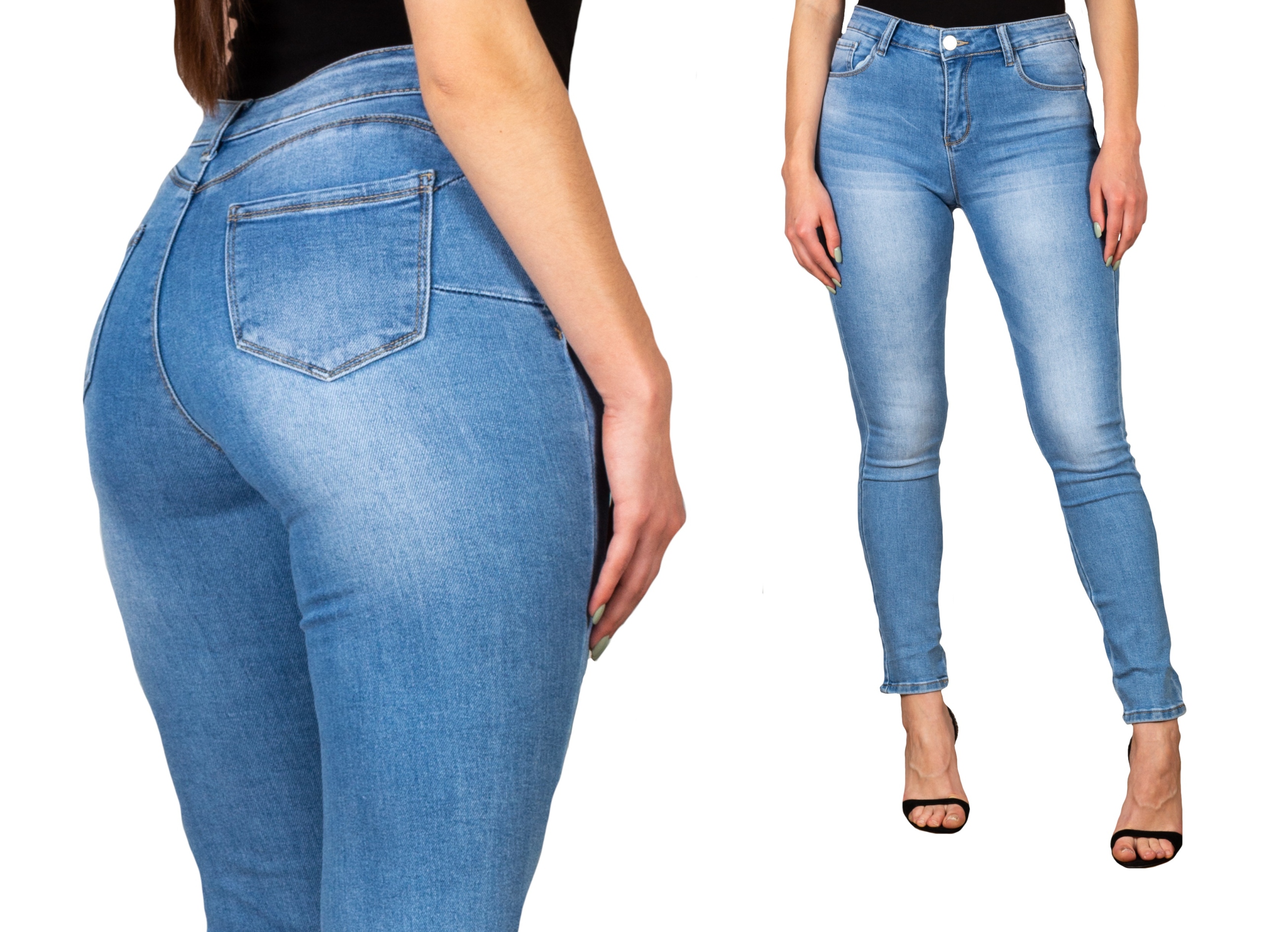 

9111 Damskie spodnie Jeansy długa nogawka 46/3XL
