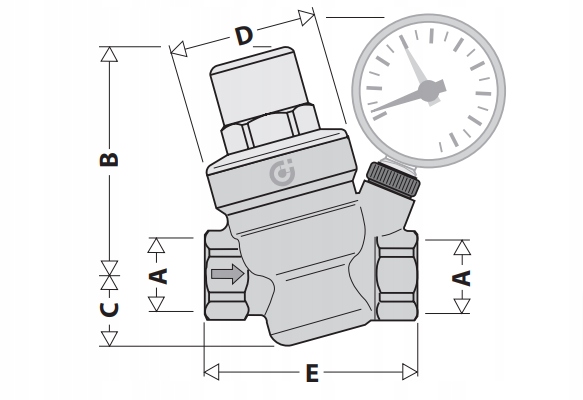 Reduktor ciśnienia wody 1/2" CALEFFI Średnica przyłącza 1/2''