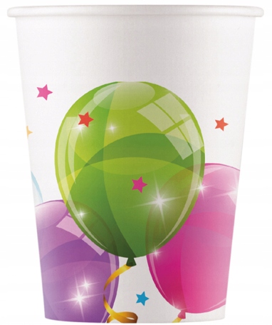 

Kubeczki papierowe w balony, 200 ml, 8 szt.