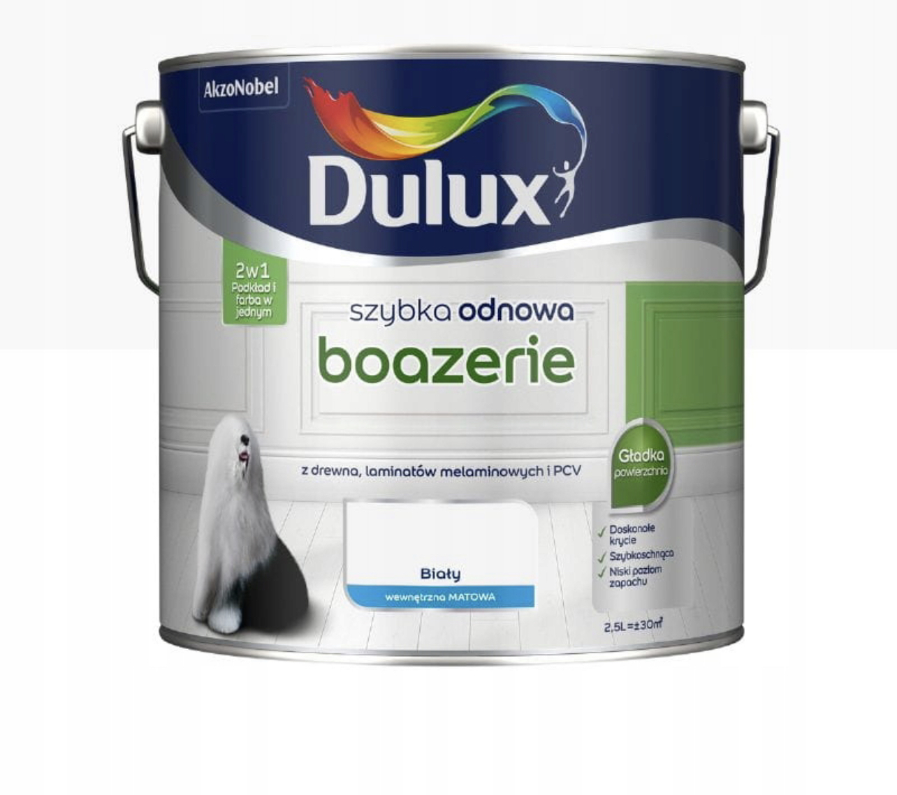 

Dulux Szybka Odnowa boazerie Biały Mat 2.5L Biały