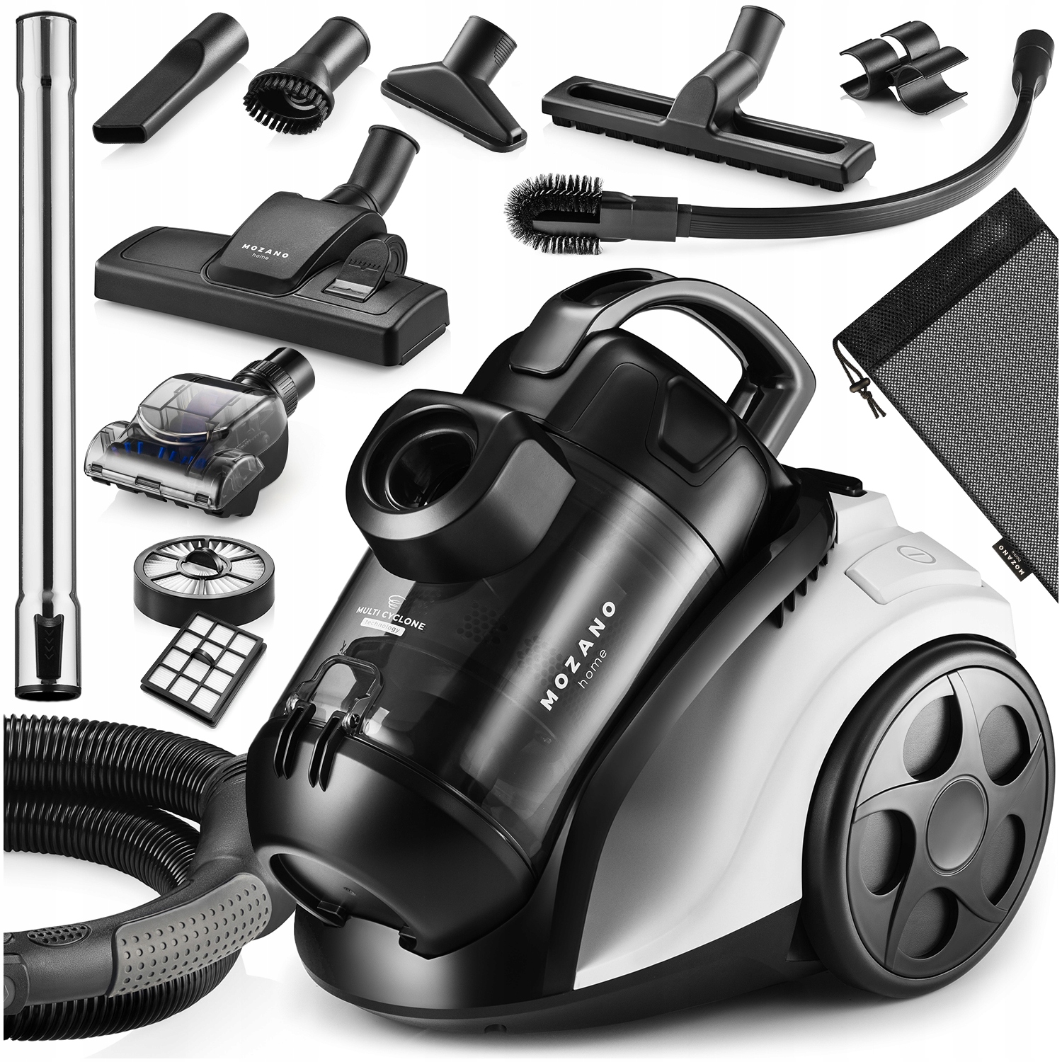 Odkurzacz cyklonowy 4000W Bezworkowy Turboszczotka Filtr Hepa 15w1 Mozano