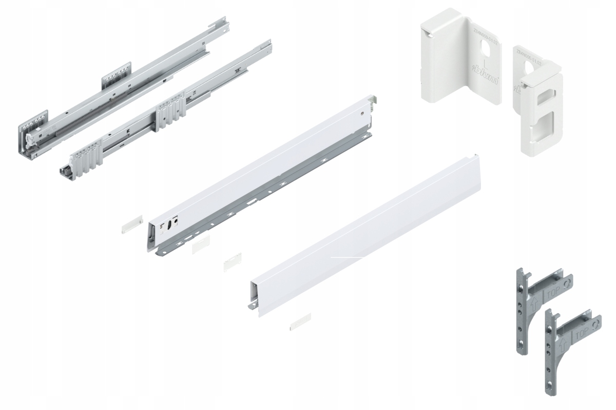 Blum Zásuvka Merivobox 550 Nízka N Blm Biela 40 kg