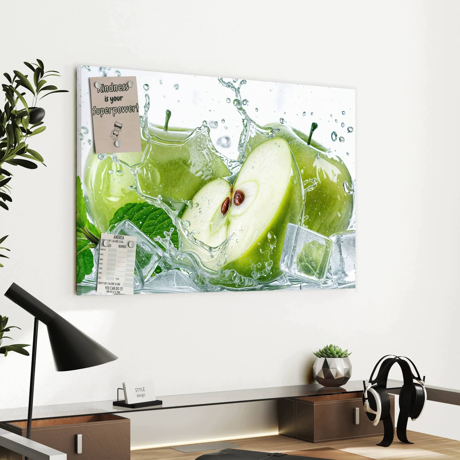 Magnetická tabule Svěží Jablka Cákance 60 × 40 cm