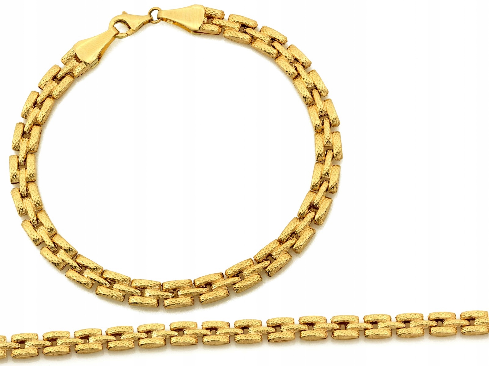 Zlatý náramek 585 dílků 20 cm bez kamenů jako dárek 5.51 g