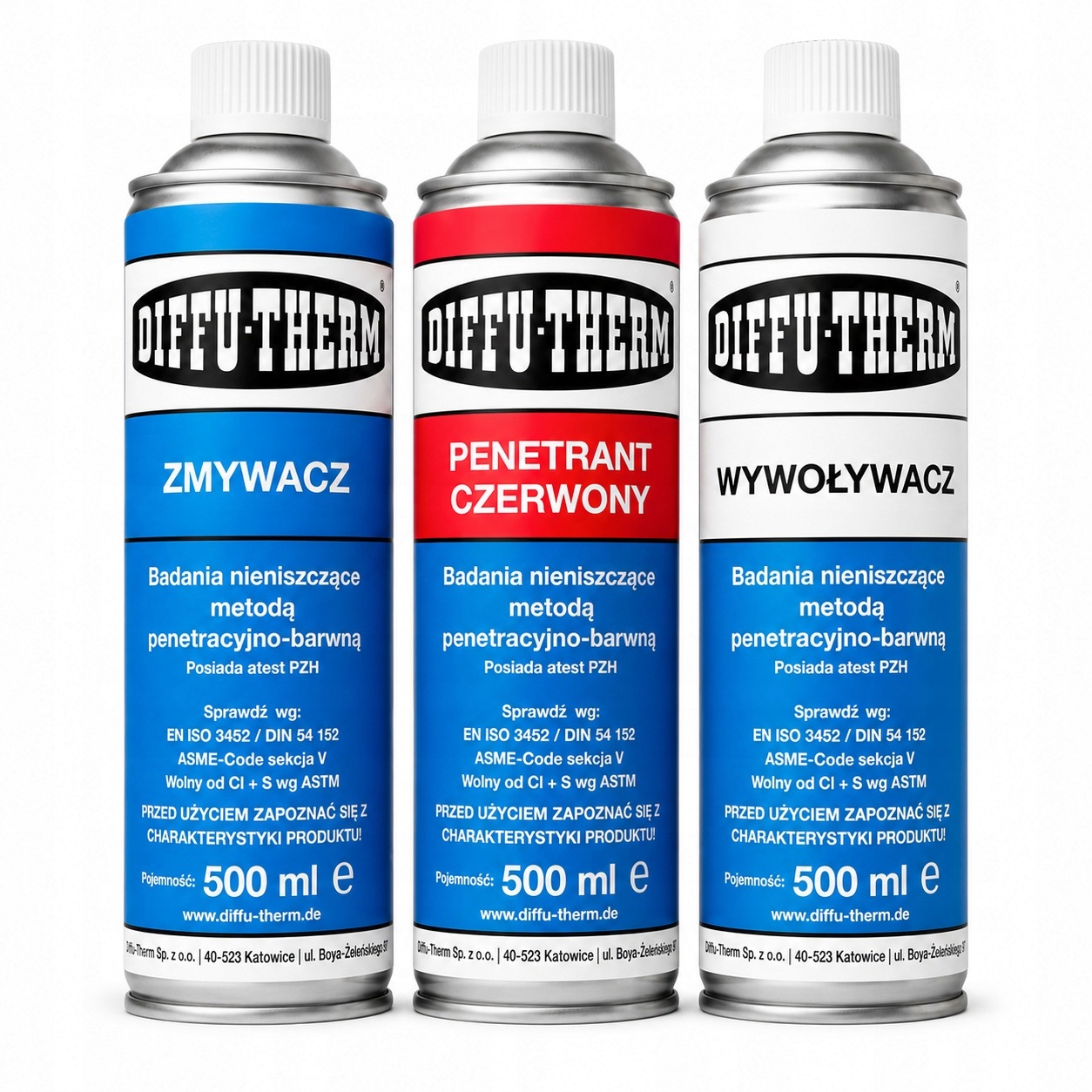 Sada 3 ks Diffu-therm Penetrant, Čistič, Vyvolávač