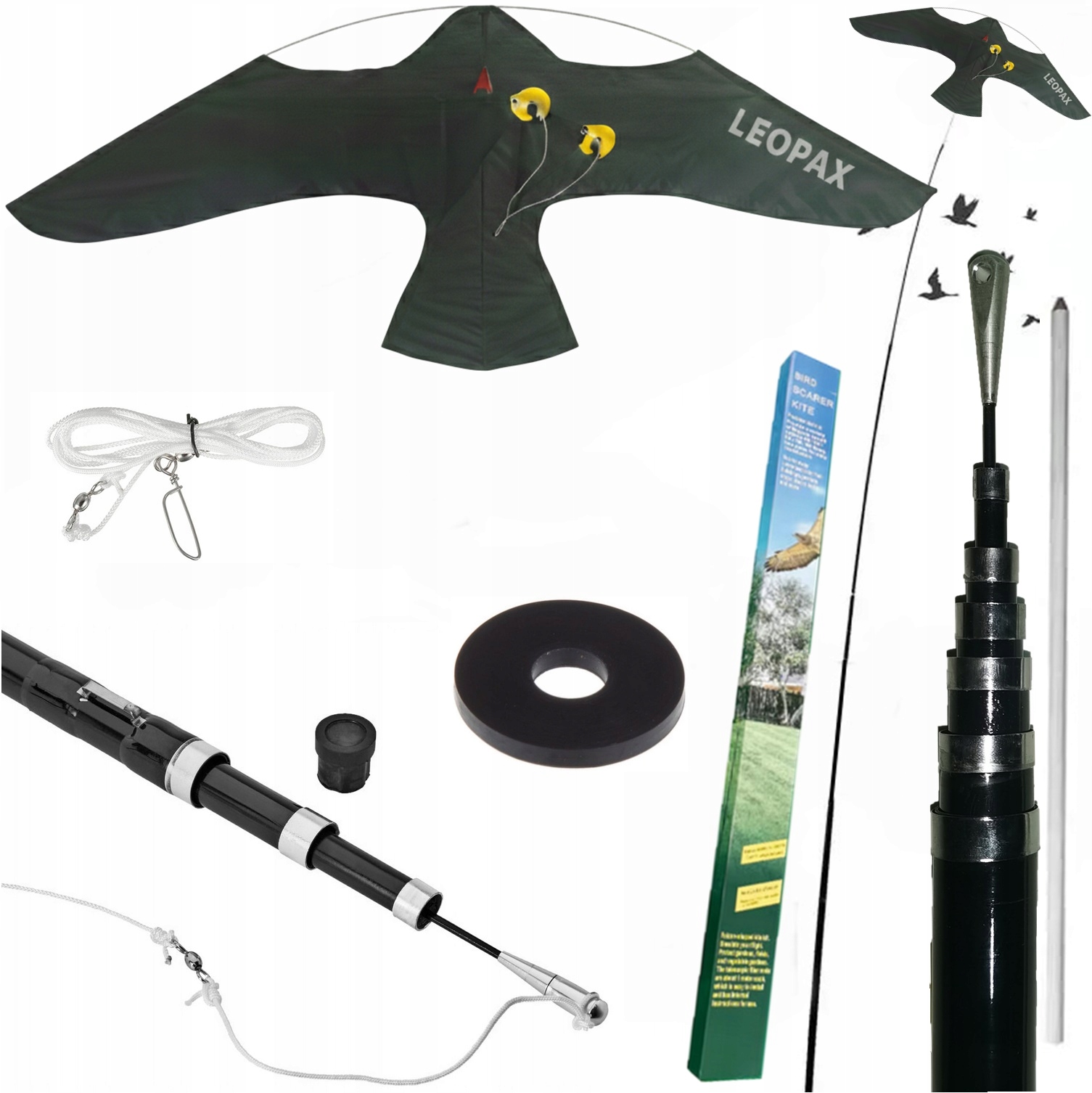 Plašič vtákov Leopax Szpaków sokol Lietajúci Vlajkový Stožiar 6 m Premium